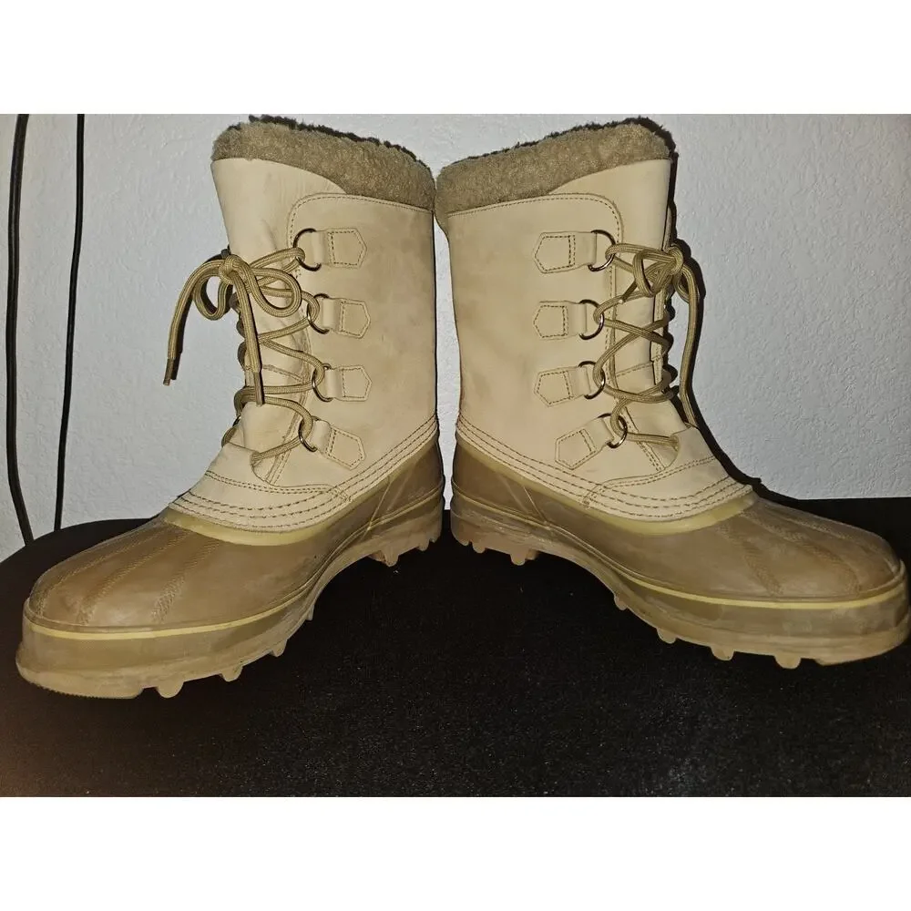 Sorel Caribou Boots Tan Mens Size 10